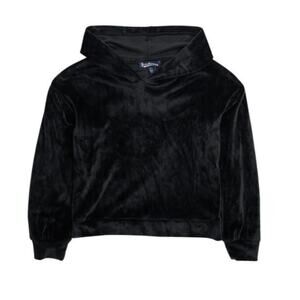 Freshman Kids' Girls Velour Hoodie Sweatshirt Pullover In Black L (12/14) NWT